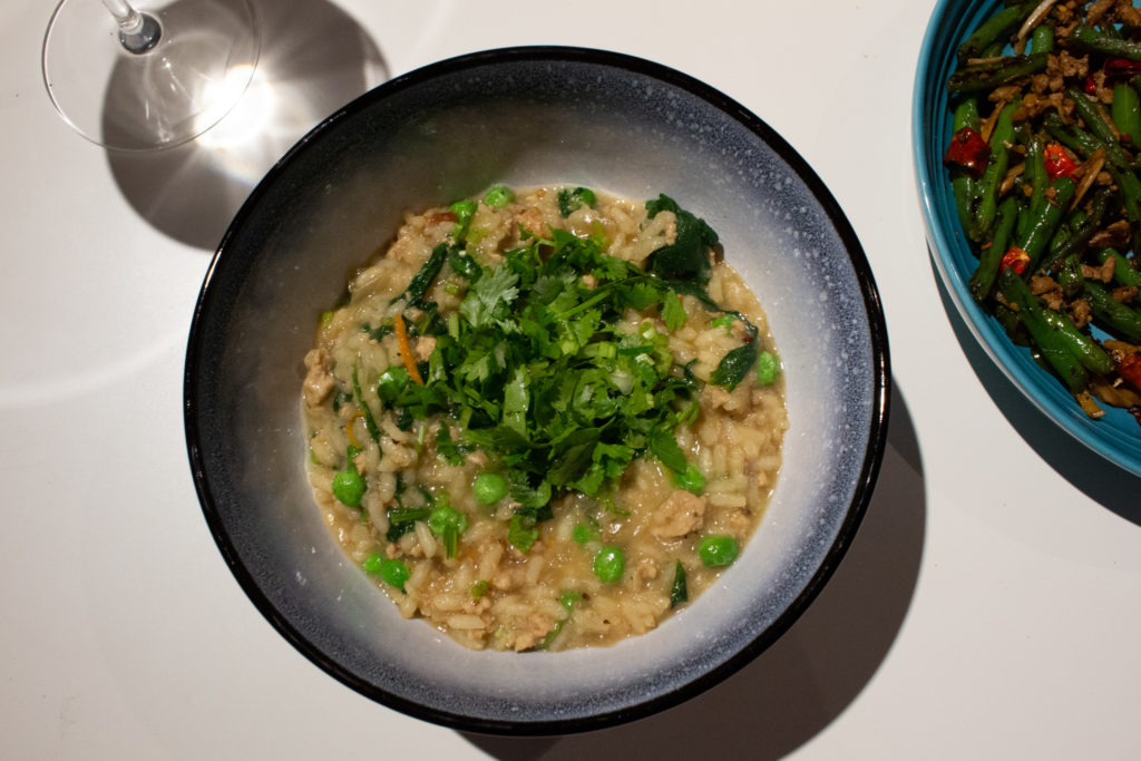 Risotto with Ground Meat & Veg, plated